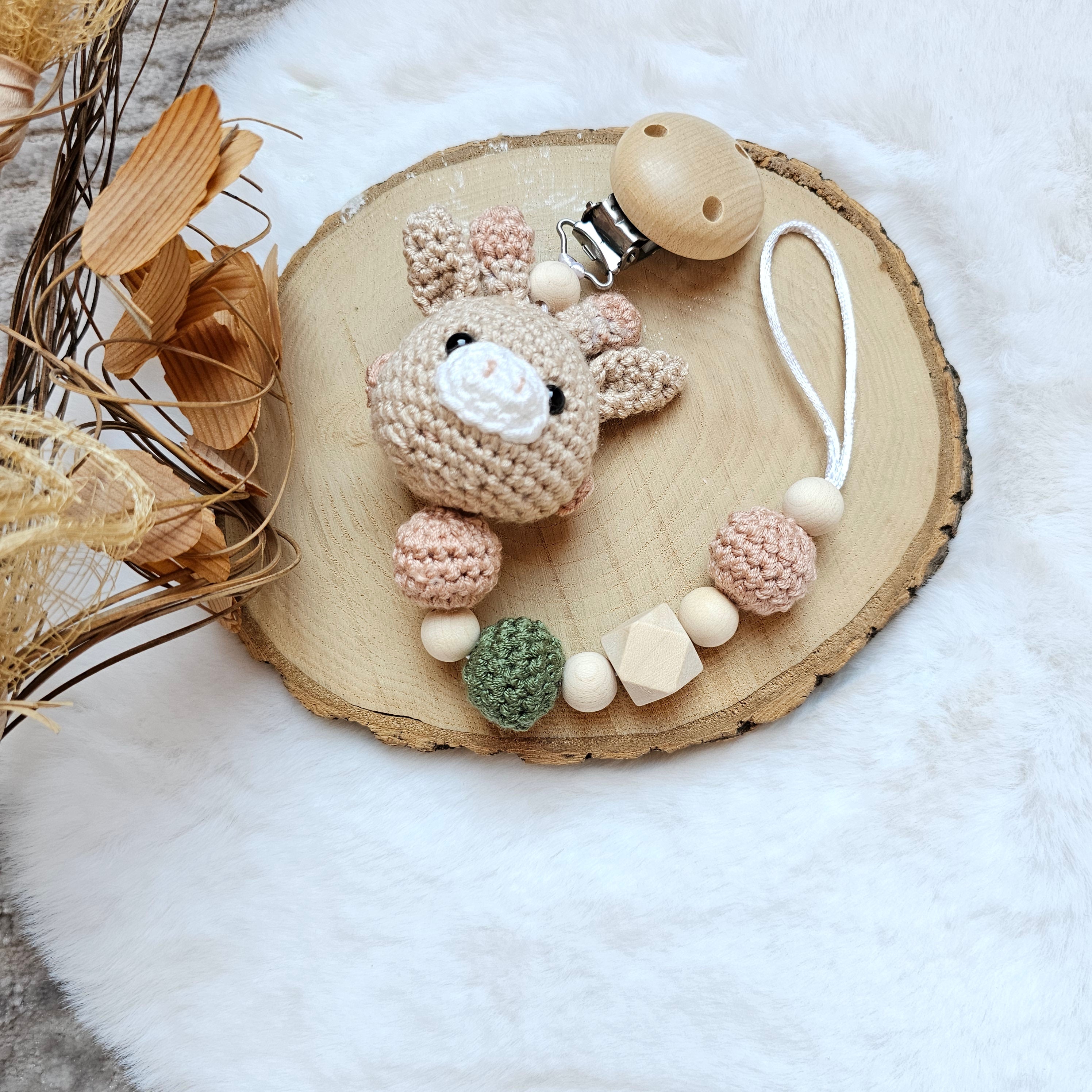 Schnullerkette mit Namen | Giraffe |Babygeschenke zur Geburt | personalisierte Schnullerkette