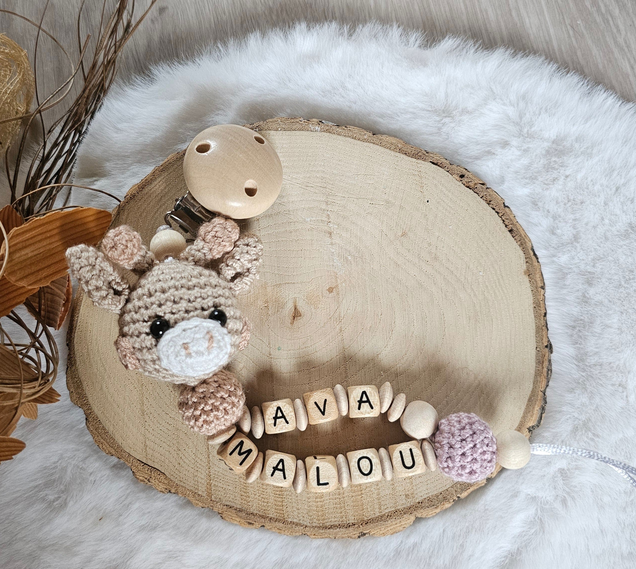 Schnullerkette mit Doppelnamen | personalisierte Schnullerkette | Babygeschenke zur Geburt