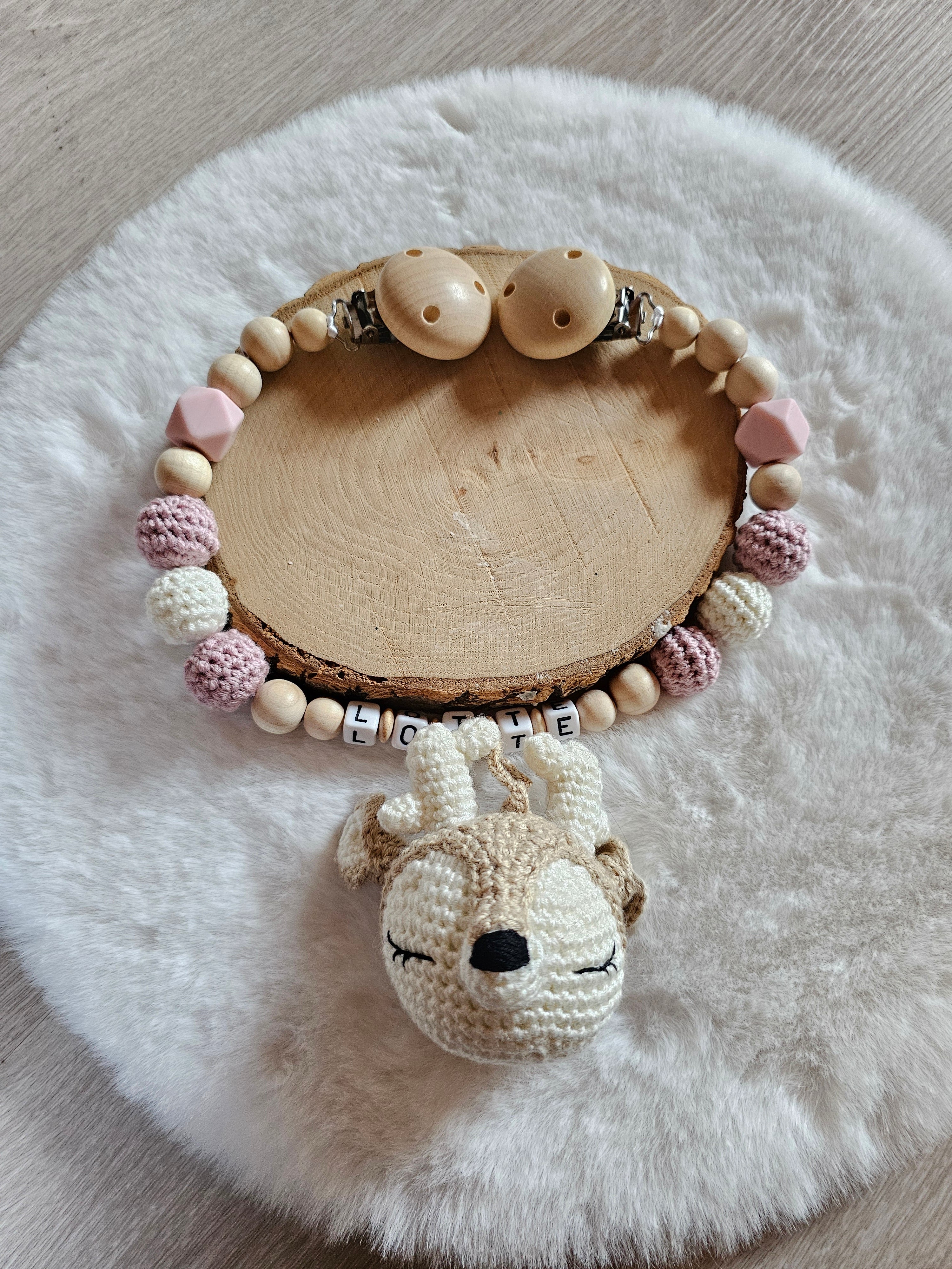 Kinderwagenkette Rehkitz |Babygeschenke zur Geburt |Taufgeschenk