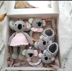 Baby Geschenkset Koala Mädchen – Schmusetier, Schnullerkette & Greifring