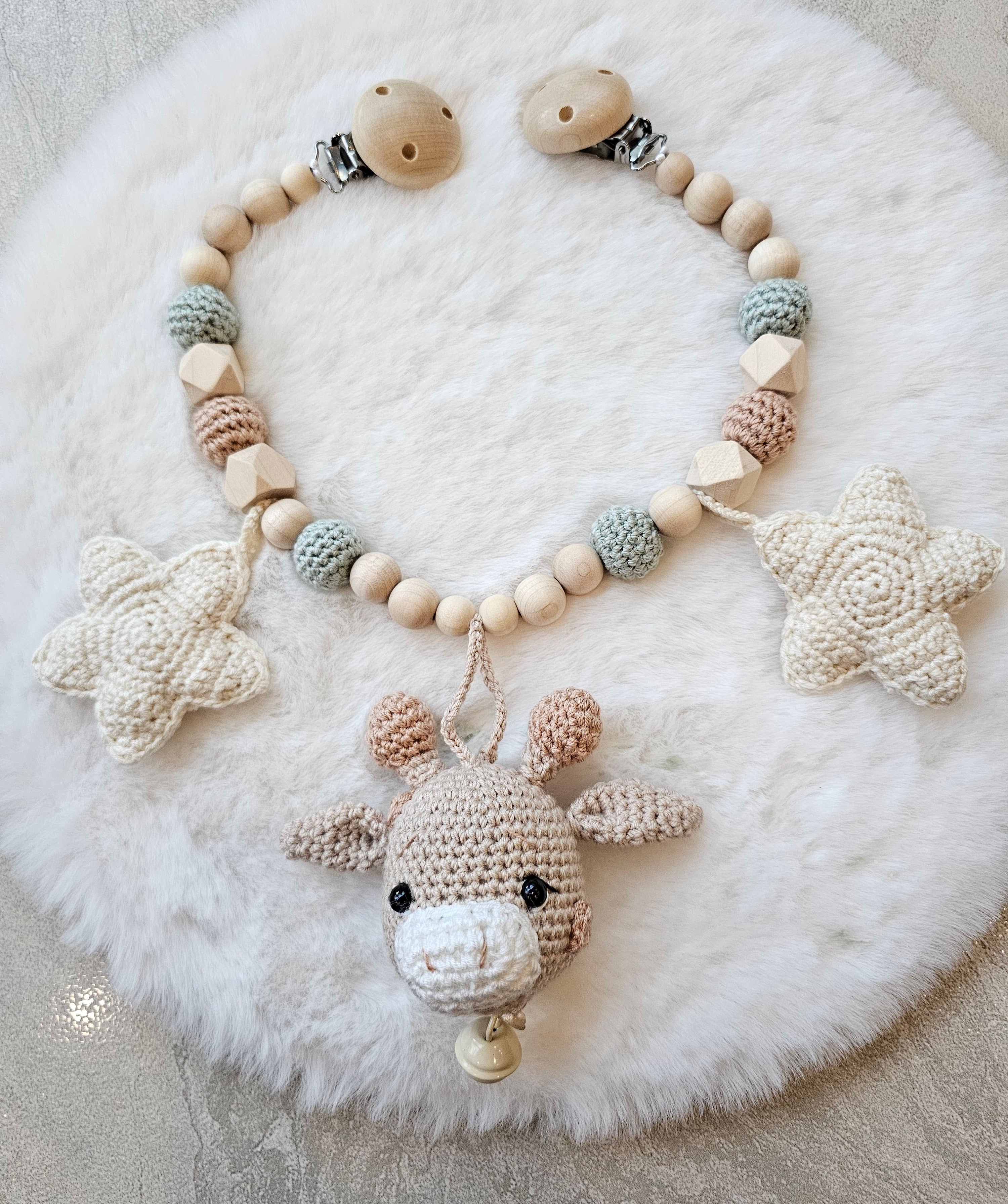 Kinderwagenkette Giraffe | Babygeschenk|Taufgeschenk