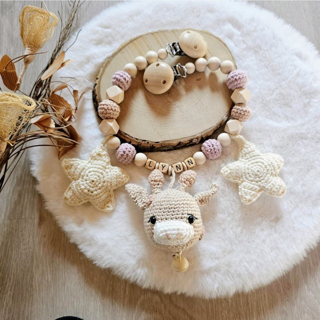 Kinderwagenkette Giraffe|Babygeschenke zur Geburt |Taufgeschenk