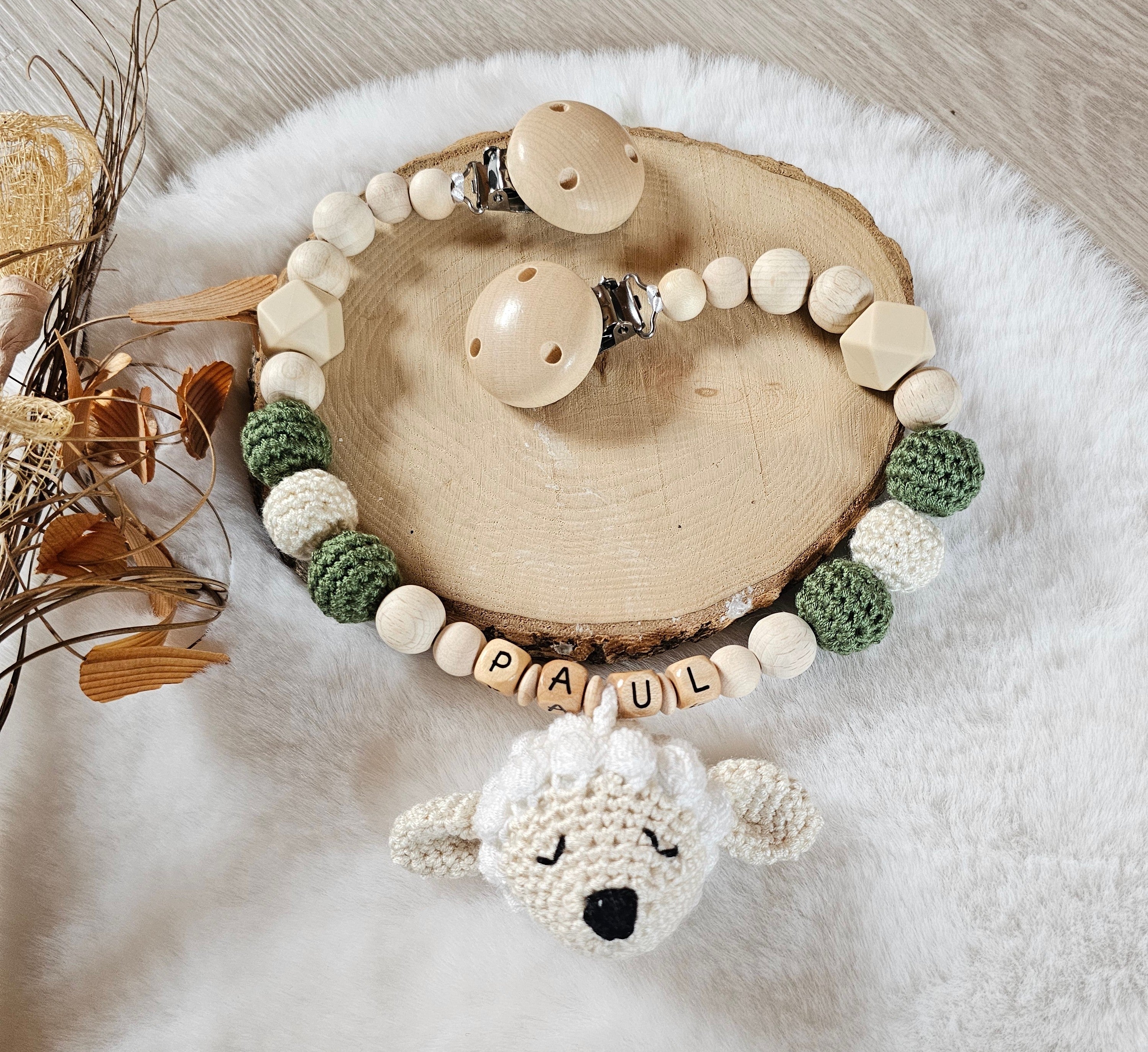 Kinderwagenkette Schaf |personalisierte Kinderwagenkette | Babygeschenke zur Geburt