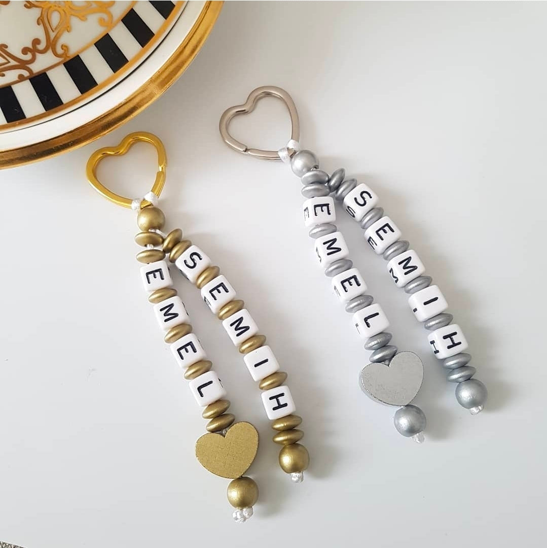 Schlüsselanhänger,Hochzeitsgeschenk für Brautpaar, Anhänger mit Namen