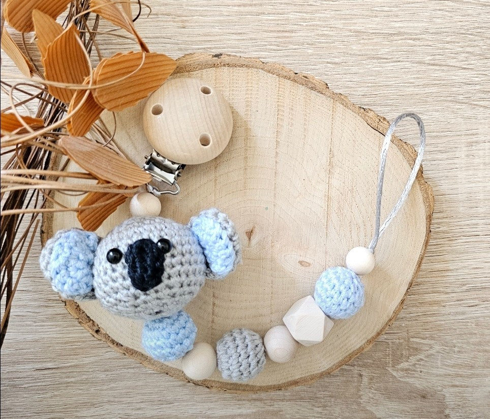 Schnullerkette ohne Namen | Koala | Babygeschenke zur Geburt |Schnullerband