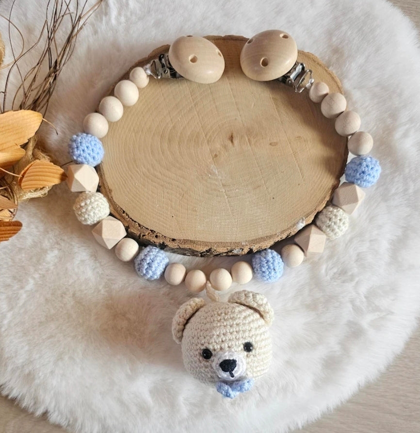 Kinderwagenkette Bär| Babygeschenke zur Geburt |Taufgeschenk
