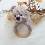 Baby Geschenkset Bär Mädchen – Schmusetier, Schnullerkette & Greifring