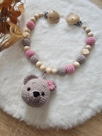 Baby Geschenkset Bär – Schnullerkette mit Namen