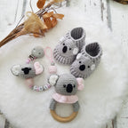 Baby Geschenkset Koala Mädchen – Schmusetier, Schnullerkette & Greifring