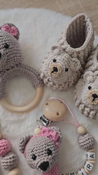 Baby Geschenkset Bär – Schnullerkette mit Namen