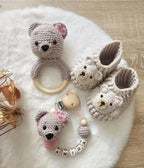 Baby Geschenkset Bär – Schnullerkette mit Namen