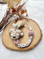 Baby Geschenkset Rehkitz – Kinderwagenkette, Schnullerkette & Greifring