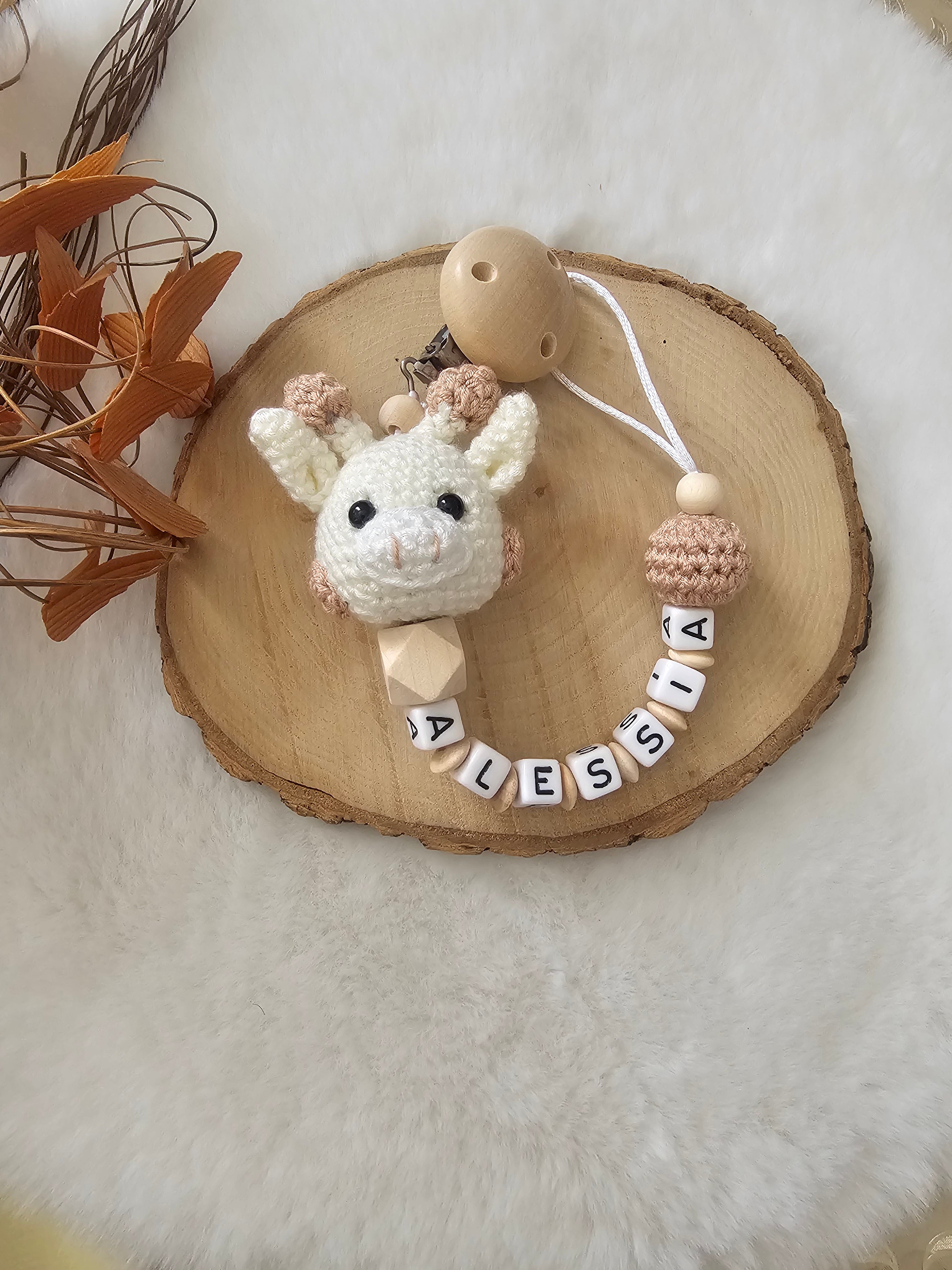 Baby Geschenkset Giraffe – Schmusetier, Schnullerkette & Greifring
