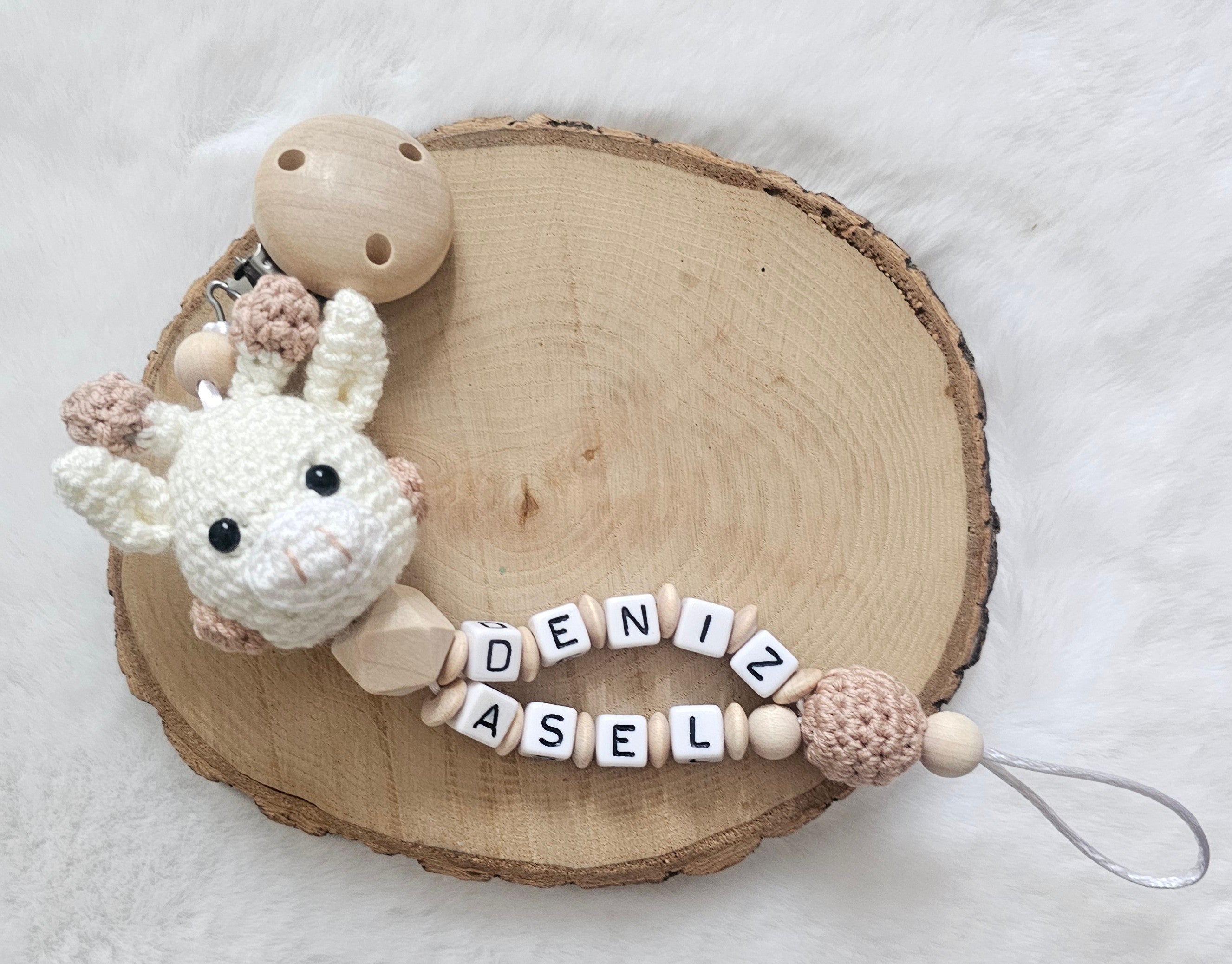 Baby Geschenkset Giraffe – Schmusetier, Schnullerkette & Greifring