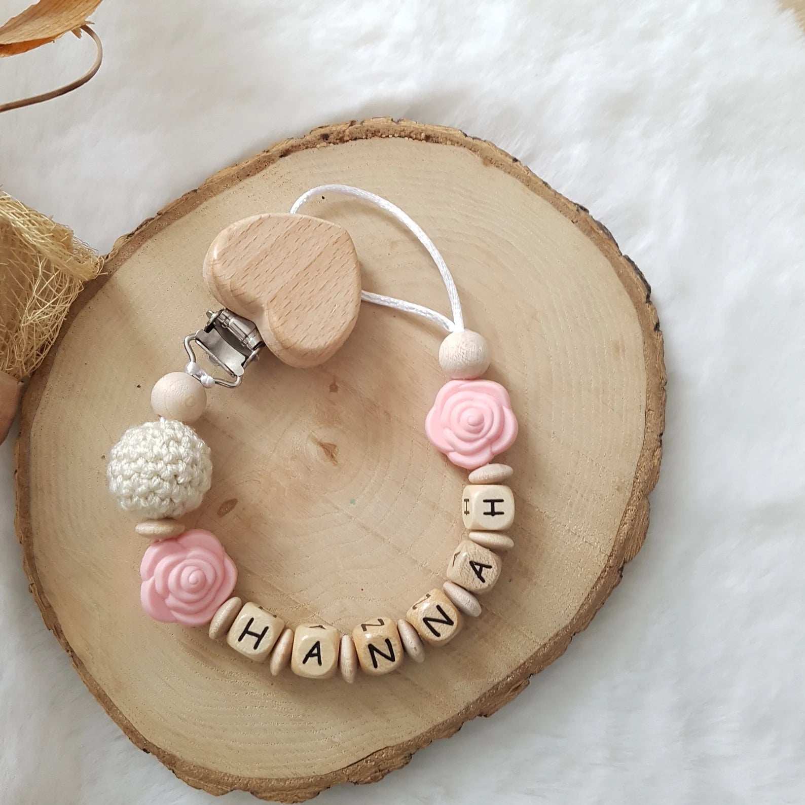 Schnullerkette mit Namen | Mädchen | Babygeschenke zur Geburt | Schnullerband personalisiert